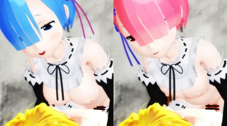 【mmd】 レム・ラムの交互騎乗位コース～ルール違反は許しません～ - ドベのMMDエリア (ドベ)の投稿｜ファンティア[Fantia]